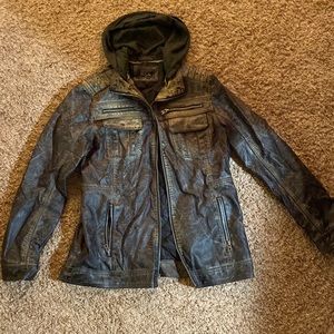 Buckle Black Brand Medium Faux Leather Jacket